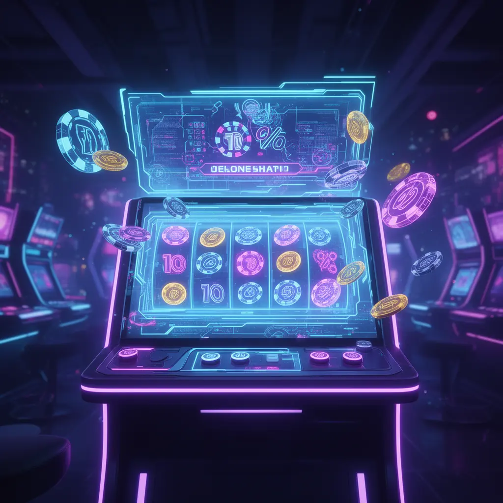7333 MX – Experience next level online slot entertainment in Mexico Futuristic slot machine with vibrant neon lights and floating coins showcasing the immersive online casino atmosphere of 7333 MX in Mexico